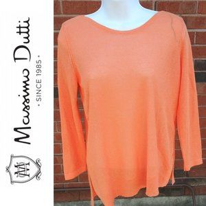 Massimo Dutti Orange Asymmetric Blouse Knit Yarn